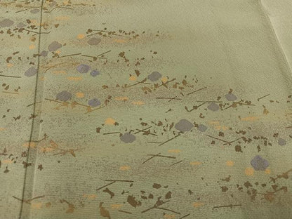 平和屋着物●訪問着　刺繍　梅　金彩　正絹　逸品　AABD0822ph