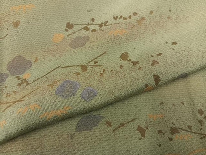 平和屋着物●訪問着　刺繍　梅　金彩　正絹　逸品　AABD0822ph