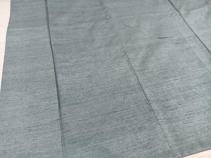 平和屋着物●上質な紬 色無地 灰青色 正絹 逸品 AABD0828ph