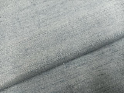 平和屋着物●上質な紬 色無地 灰青色 正絹 逸品 AABD0828ph