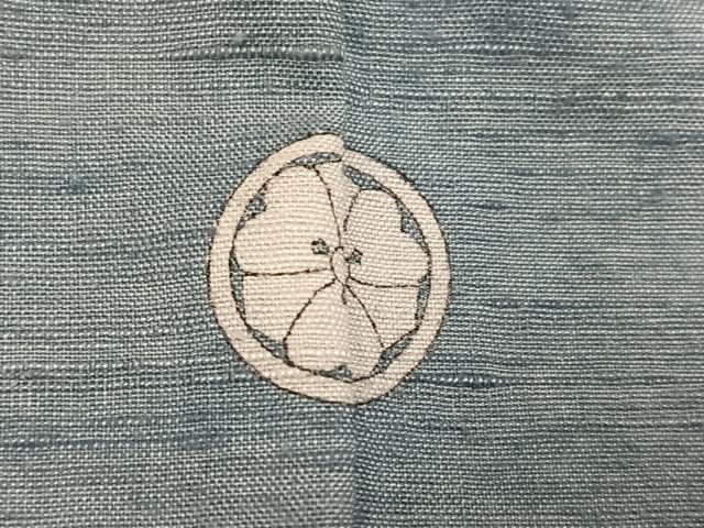 平和屋着物●上質な紬 色無地 灰青色 正絹 逸品 AABD0828ph