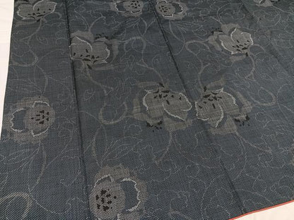 平和屋着物●本場大島紬 一元絣 草花文 正絹 逸品 AABD0830ph
