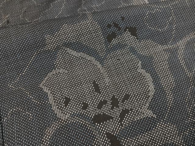 平和屋着物●本場大島紬 一元絣 草花文 正絹 逸品 AABD0830ph