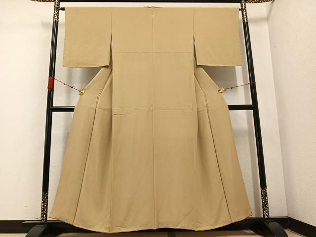 平和屋着物●上質な色無地 枯色 正絹 逸品 未使用 AABD0832ph