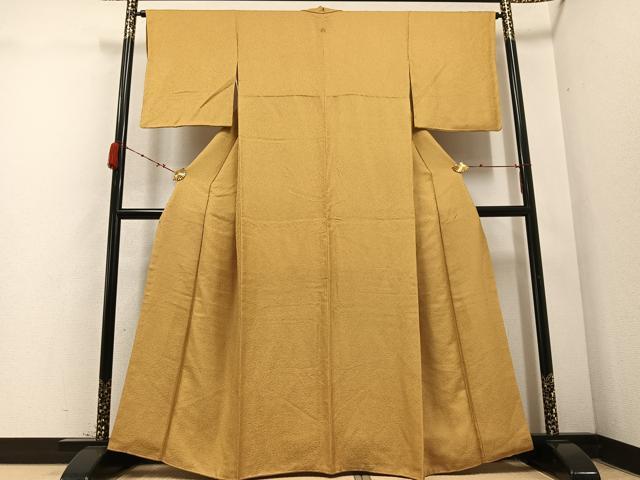 平和屋着物●上質な色無地 飴色 正絹 逸品 AABD0834ph