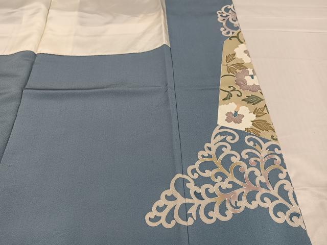 平和屋着物●創業460年・千總　色留袖　駒刺繍　花唐草文　金彩　三越扱い　正絹　逸品　未使用　AABD0836ph