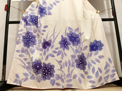 平和屋着物●訪問着 総絞り 草花文 正絹 逸品 AABD0837ph