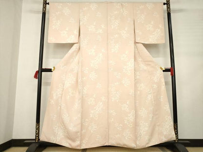 平和屋着物●上質な小紋　舞花文　正絹　逸品　AABD0843ck