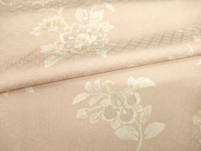 平和屋着物●上質な小紋　舞花文　正絹　逸品　AABD0843ck