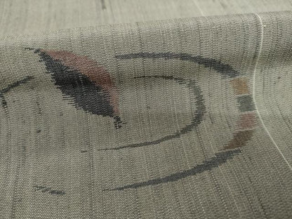 平和屋着物●上質な紬　落ち葉　波紋　正絹　逸品　AABD0860ck