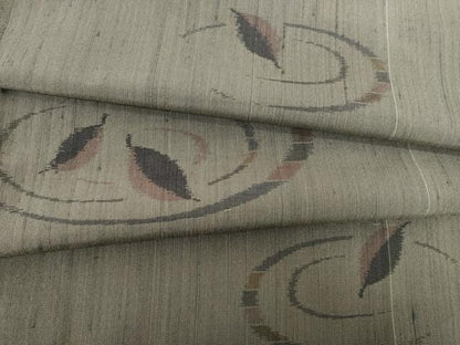 平和屋着物●上質な紬　落ち葉　波紋　正絹　逸品　AABD0860ck