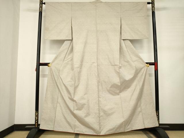 平和屋着物●本場大島紬 白大島 カタス9マルキ 七宝花文 正絹 逸品 AABD0861ck