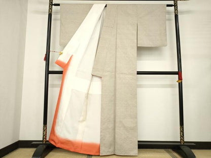 平和屋着物●本場大島紬 白大島 カタス9マルキ 七宝花文 正絹 逸品 AABD0861ck