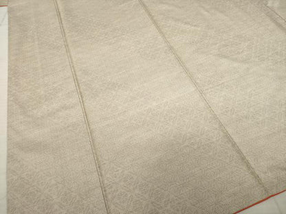 平和屋着物●本場大島紬 白大島 カタス9マルキ 七宝花文 正絹 逸品 AABD0861ck