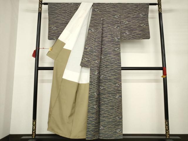 平和屋着物●本場大島紬　一元7マルキ　笹竹文　正絹　逸品　AABD0869ck