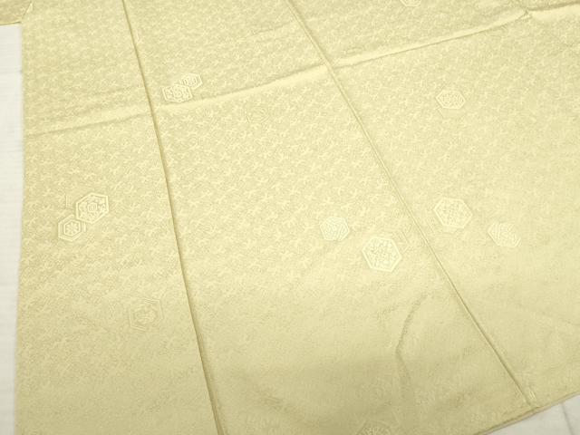 平和屋着物●上質な色無地　亀甲花地紋　枯色　正絹　逸品　AABD0871ck