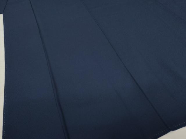 平和屋着物●上質な色無地　藍鉄色　ロング丈　正絹　逸品　AABD0872ck