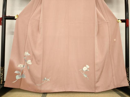 平和屋着物●訪問着　友禅　作家物　中国三大刺繍　相良刺繍　草花文　正絹　逸品　AABD0879ck