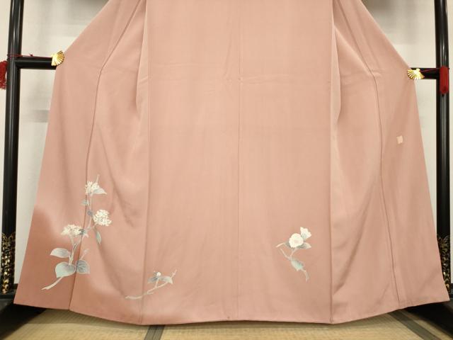 平和屋着物●訪問着　友禅　作家物　中国三大刺繍　相良刺繍　草花文　正絹　逸品　AABD0879ck
