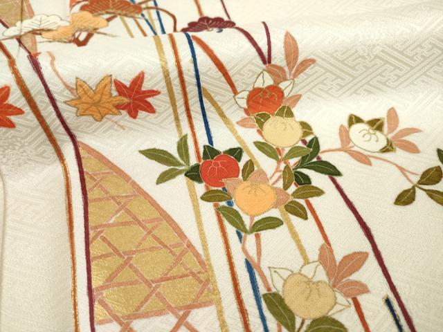 平和屋着物●訪問着　吉祥花文　正絹　逸品　AABD0880ck