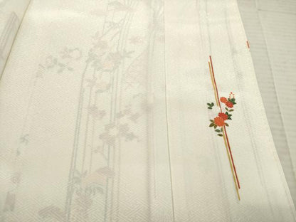 平和屋着物●訪問着　吉祥花文　正絹　逸品　AABD0880ck