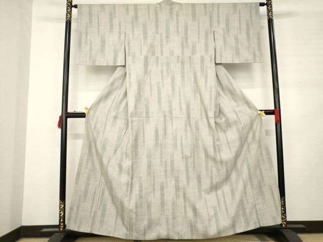 平和屋着物●本場結城紬 重要無形文化財 120亀甲 飛び亀甲柄 短冊文 茶鼠色地 正絹 逸品 AABD0888ck