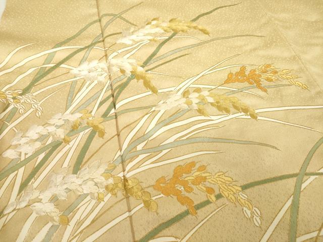 平和屋着物●豪華色留袖　稲穂　正絹　逸品　AABD0896ck