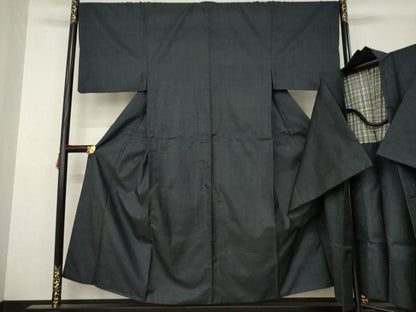平和屋着物●男性 本場大島紬 アンサンブル 80亀甲 総詰め 正絹 逸品 AABD0898ck