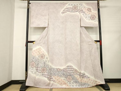 平和屋着物●訪問着 総絞り 道長雪輪花文 正絹 逸品 AABD0901ck