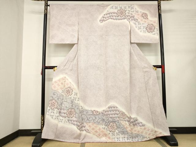 平和屋着物●訪問着 総絞り 道長雪輪花文 正絹 逸品 AABD0901ck