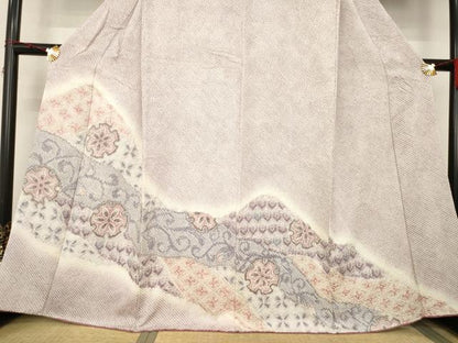 平和屋着物●訪問着 総絞り 道長雪輪花文 正絹 逸品 AABD0901ck