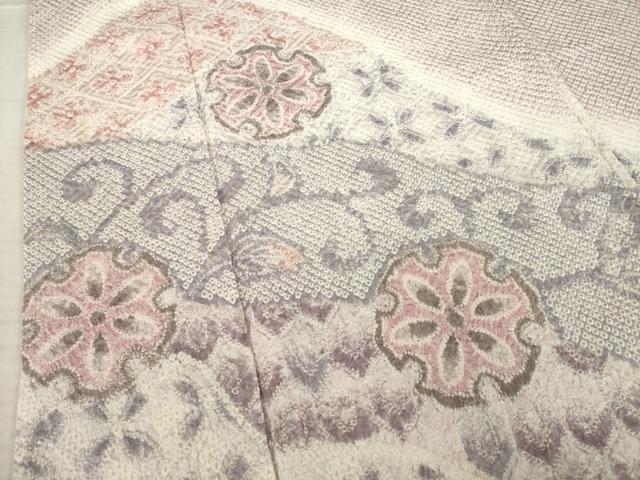平和屋着物●訪問着 総絞り 道長雪輪花文 正絹 逸品 AABD0901ck