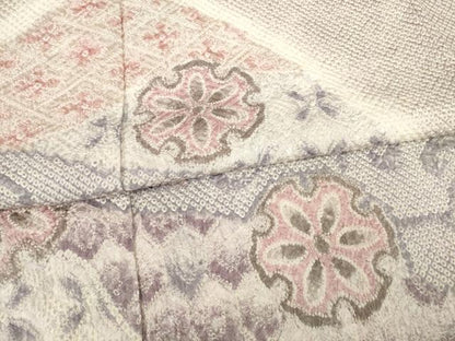 平和屋着物●訪問着 総絞り 道長雪輪花文 正絹 逸品 AABD0901ck