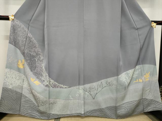 平和屋着物●訪問着　風景文　金彩　正絹　逸品　AABD0915ck