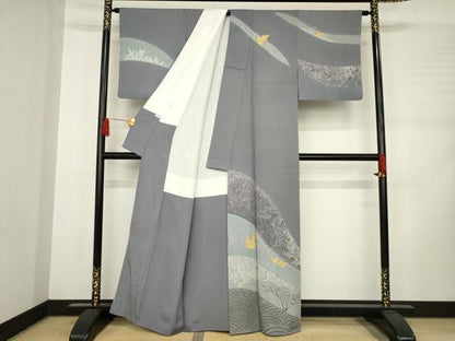 平和屋着物●訪問着　風景文　金彩　正絹　逸品　AABD0915ck