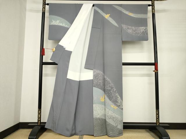 平和屋着物●訪問着　風景文　金彩　正絹　逸品　AABD0915ck