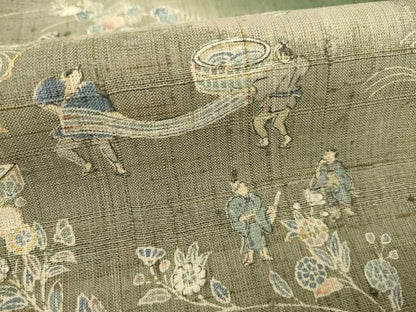 平和屋着物●染織の名門 しょうざん 生紬 訪問着 風景文 暈し染め 正絹 逸品 AABD0916ck