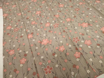 平和屋着物●上質な小紋　桜　正絹　逸品　AABD0920ck