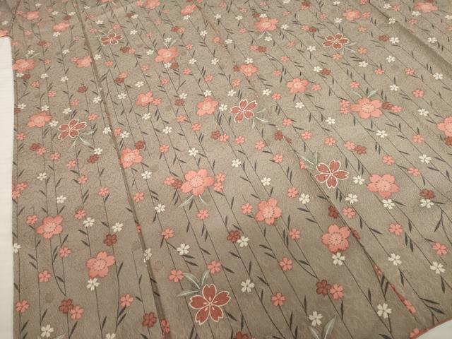 平和屋着物●上質な小紋　桜　正絹　逸品　AABD0920ck