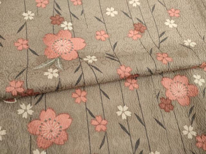 平和屋着物●上質な小紋　桜　正絹　逸品　AABD0920ck