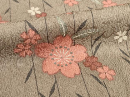 平和屋着物●上質な小紋　桜　正絹　逸品　AABD0920ck
