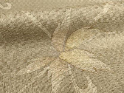 平和屋着物●訪問着　紬地　市松綾織　花蔦草文　正絹　逸品　AABD0923ck