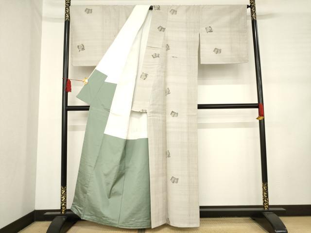 平和屋着物●上質な紬 間道 正絹 逸品 AABD0931ck