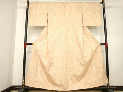 平和屋着物●本場大島紬　カタス9マルキ　唐草文　正絹　逸品　AABD0937ck