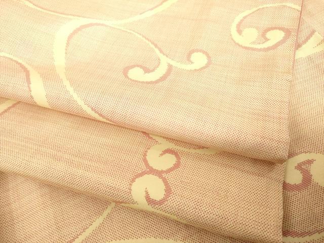 平和屋着物●本場大島紬　カタス9マルキ　唐草文　正絹　逸品　AABD0937ck