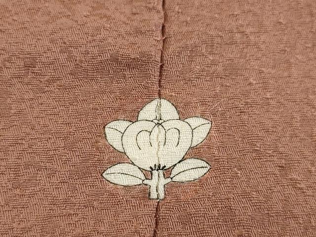 平和屋着物●本草木染作家 瑞鳳 色無地 蘇芳香色 正絹 逸品 AABD0939ck