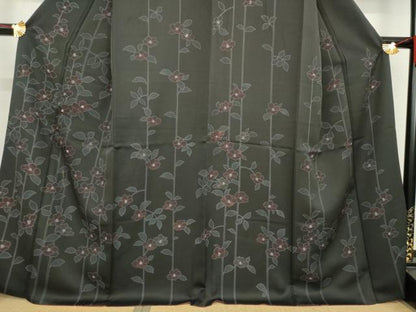 平和屋着物●訪問着 刺繍 椿 正絹 逸品 AABD0960ck