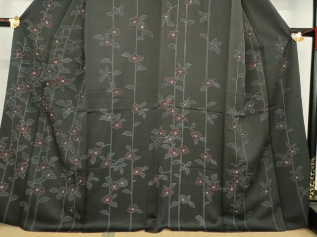平和屋着物●訪問着 刺繍 椿 正絹 逸品 AABD0960ck