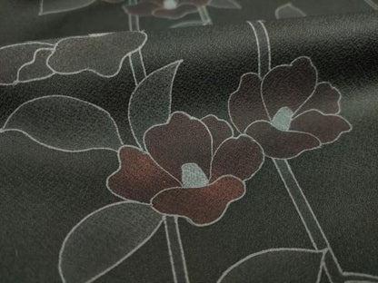 平和屋着物●訪問着 刺繍 椿 正絹 逸品 AABD0960ck