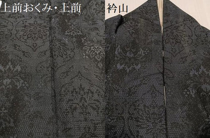 平和屋着物●結城紬 100亀甲 更紗文 正絹 逸品 AABD0961ph